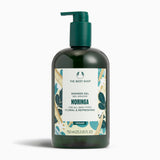 Clear packshot of The Body Shop Moringa Shower Gel 750 ML featuring vibrant label design.