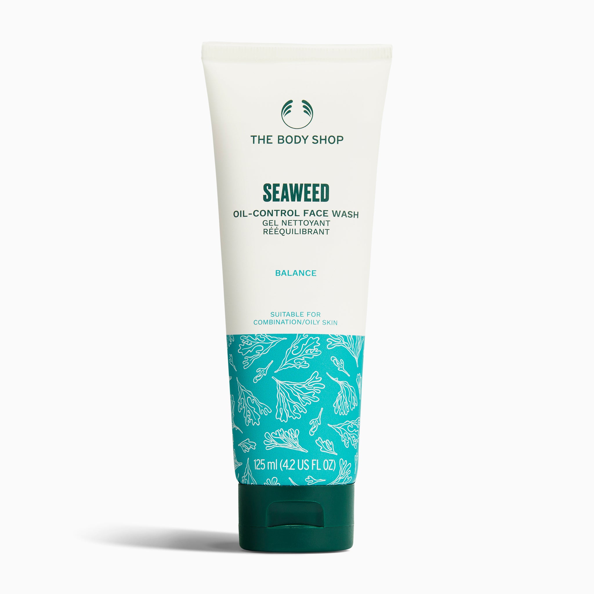 The Body Shop Seaweed Oil-Control Face Wash 125 ML on clean white background