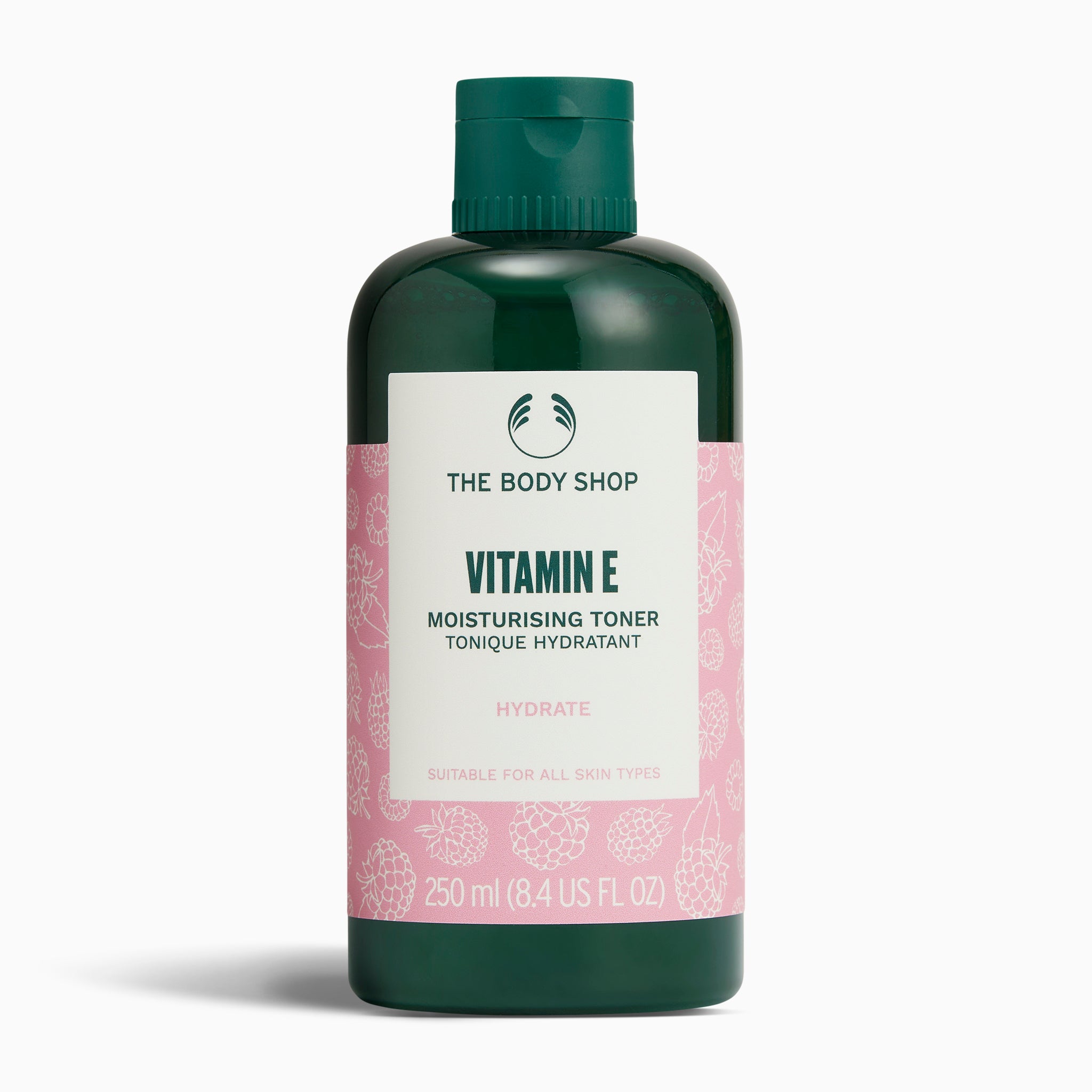 The Body Shop Vitamin E Moisturising Toner 250 ML on clean white background