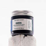 The Body Shop Charcoal Pore-Minimising Mask 75 ML displayed on textured white base