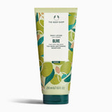 The Body Shop Olive Body Lotion 200 ML showcasing olive ingredients, designed for very dry skin.