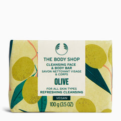 The Body Shop Olive Cleansing Face & Body Bar 100G on a clean background