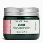 A jar of The Body Shop Vitamin E Intense Moisture Cream 50ML showcasing its packaging design.