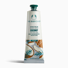 The Body Shop Coconut Hand Balm 30 ML showcasing vegan formula on clean background