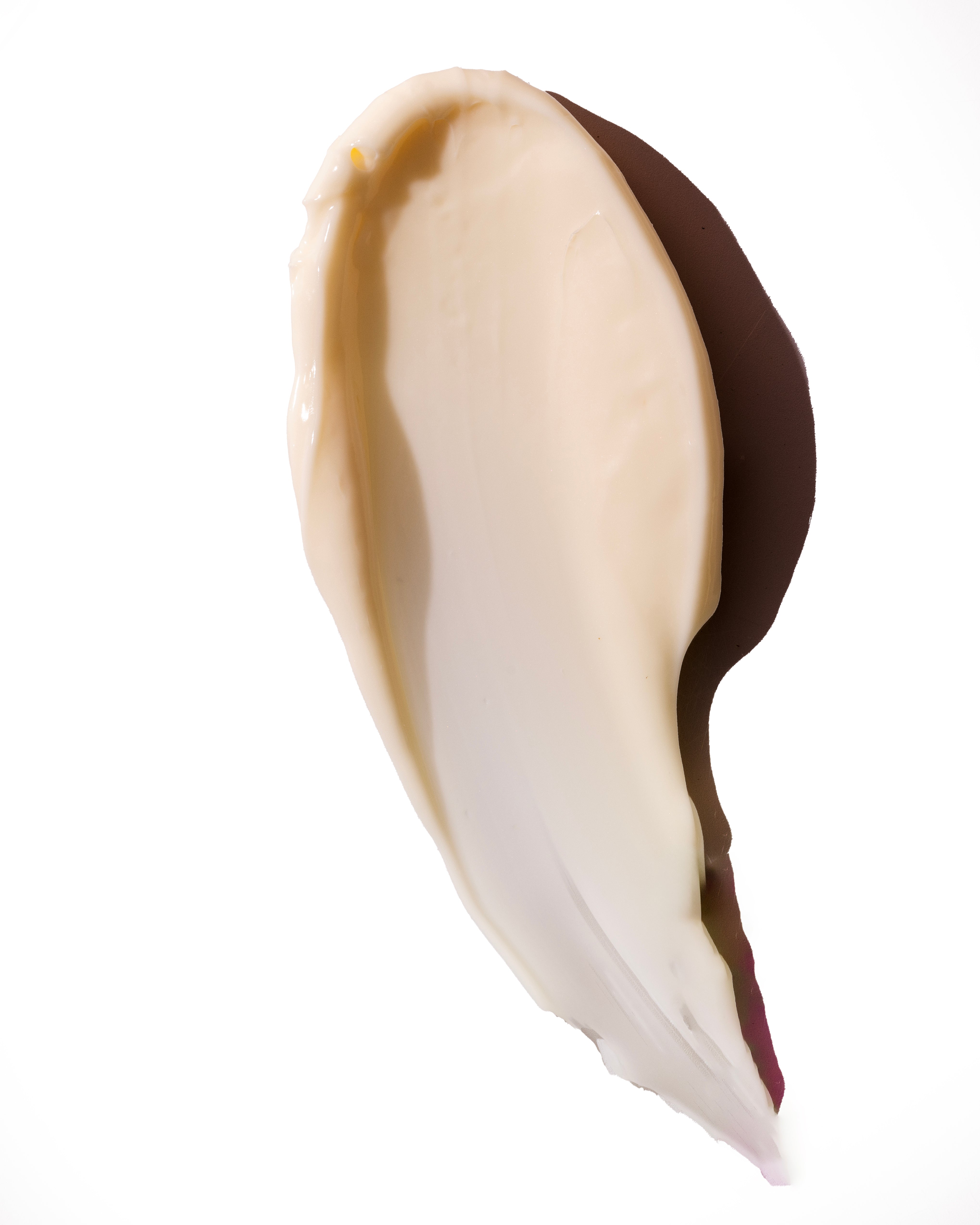 Chocolate-dipped ice cream scoop on a white background